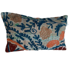Y2819 - Coussin Suzani 30x50 cm- Turquoise-Bleu-Bordeaux-Orange - QUOTE COPENHAGEN