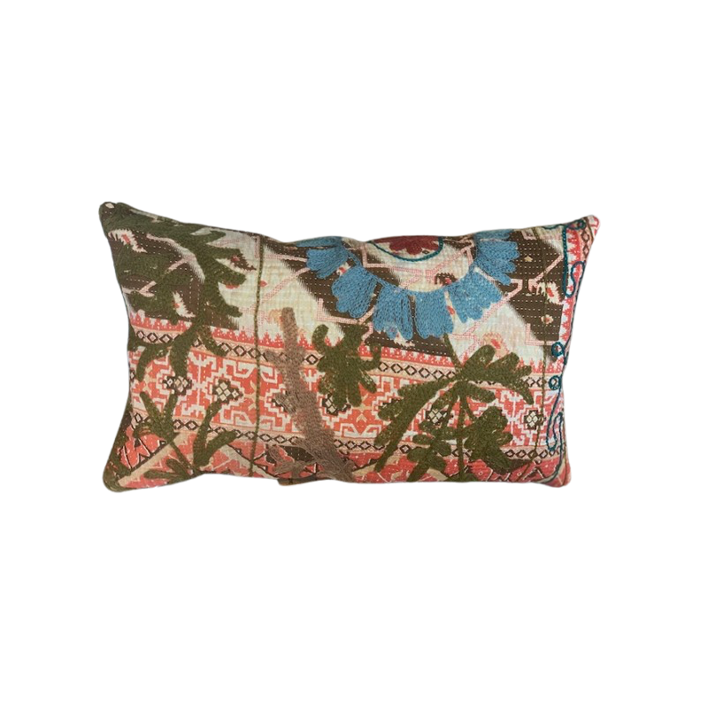 Y2886 - Coussin Suzani 30x50 cm - ROUGE/VIOLET - QUOTE COPENHAGEN