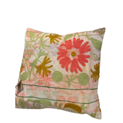 Y3022 - Coussin Suzani 50X50 CM - Rose-Vert-Corail - QUOTE COPENHAGEN
