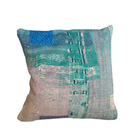 Y2362 - Coussin Fine Q - 50x50 cm - Bleu-Turquoise-Vert - QUOTE COPENHAGEN