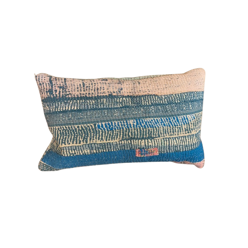 Y1402 - Coussin Fine Q - 30x50 cm - Bleu-Turquoise-Rose - QUOTE COPENHAGEN