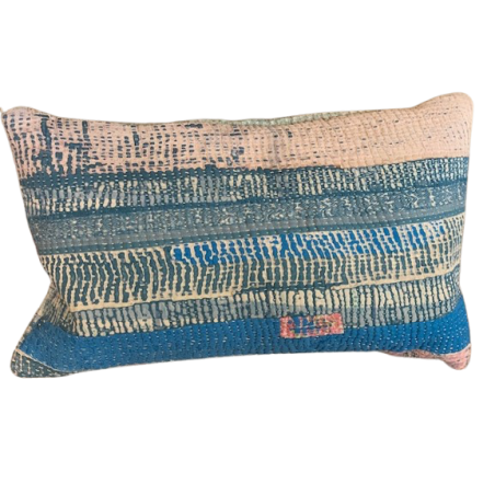 Y1402 - Coussin Fine Q - 30x50 cm - Bleu-Turquoise-Rose - QUOTE COPENHAGEN