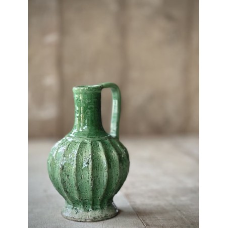 PETIT VASE AVEC POIGNEE LUZ - EMAILLE VERT CLAIR - NOORI