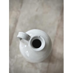 VASE BOUTEILLE LUC AVEC POIGNEE - CRAQUELE BLANC CASSE EMAILLE - NOORI