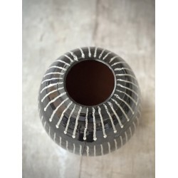 GRAND VASE DEZ - NOIR ET RAYURES BLANCHES - NOORI