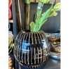 GRAND VASE DEZ - NOIR ET RAYURES BLANCHES - NOORI