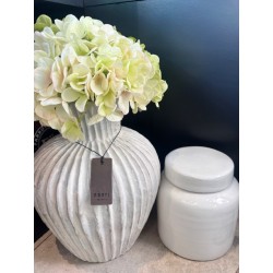 PETIT POT BONNE AVEC COUVERCLE - SMALL- CRAQUELE BLANC CASSE - NOORI