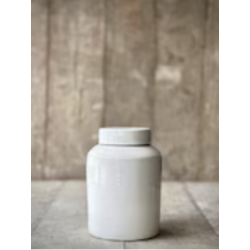 GRAND POT BONNE AVEC COUVERCLE LARGE- CRAQUELIN BLC CASSE - NOORI