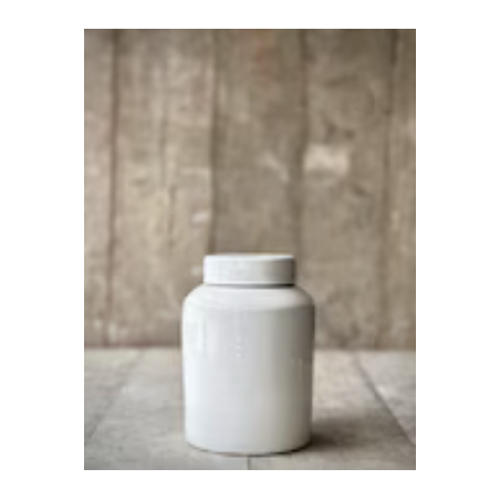 GRAND POT BONNE AVEC COUVERCLE LARGE- CRAQUELIN BLC CASSE - NOORI