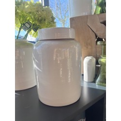 GRAND POT BONNE AVEC COUVERCLE LARGE- CRAQUELIN BLC CASSE - NOORI