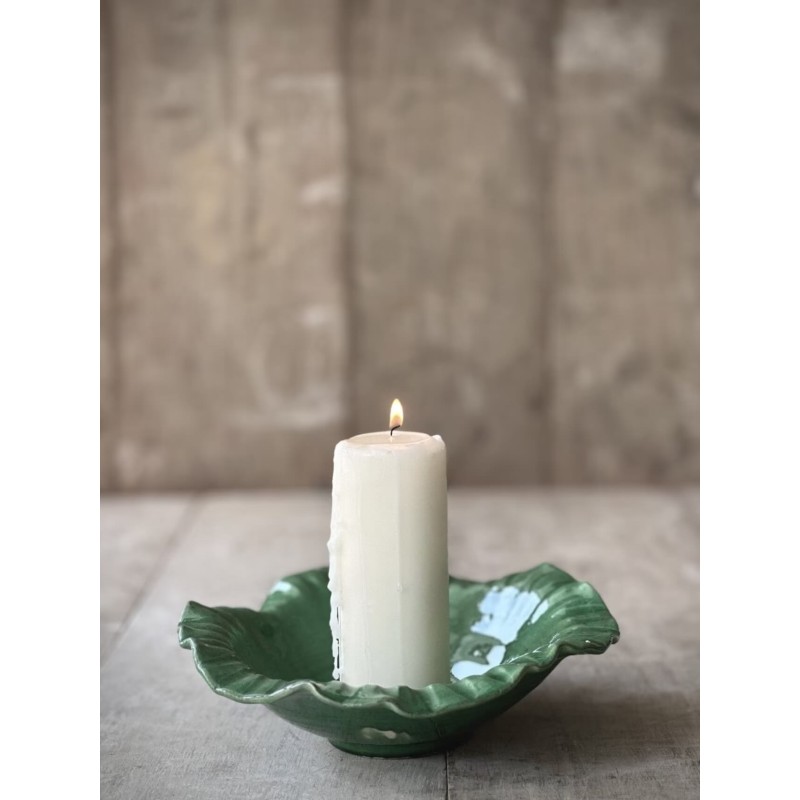 PETITE ASSIETTE RONDE NIME - EMAILLEE VERTE - NOORI