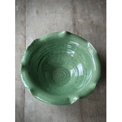 GRANDE ASSIETTE RONDE NIME - EMAILLEE VERTE - NOORI