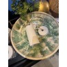 GRANDE ASSIETTE RONDE SAC - VERT ET BEIGE EMAILLE - NOORI