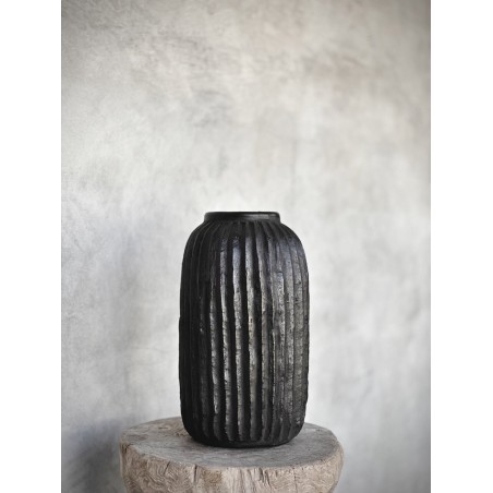 VASE ARWA - D.20xH.40cm - BLACK ANTIQUE - NOORI