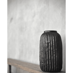 VASE ARWA - D.20xH.40cm - BLACK ANTIQUE - NOORI