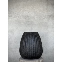 GRAND VASE - TOMO - D.37xH.40 cm - BLACK ANTIQUE - NOORI