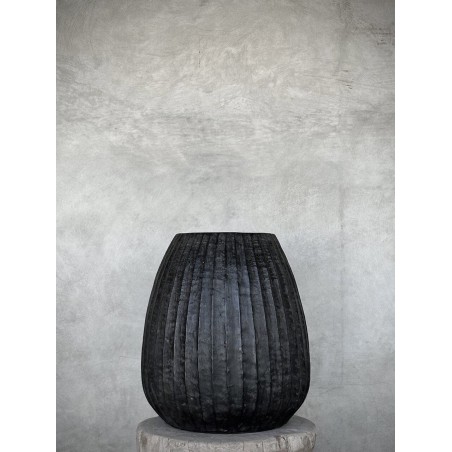 GRAND VASE - TOMO - D.37xH.40 cm - BLACK ANTIQUE - NOORI
