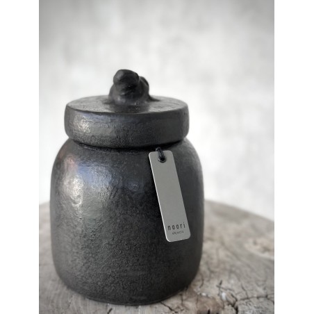 BOITE RONDE KODOK AVEC COUVERCLE DE GRENOUILLE - NOIR ANTIQUE - NOORI