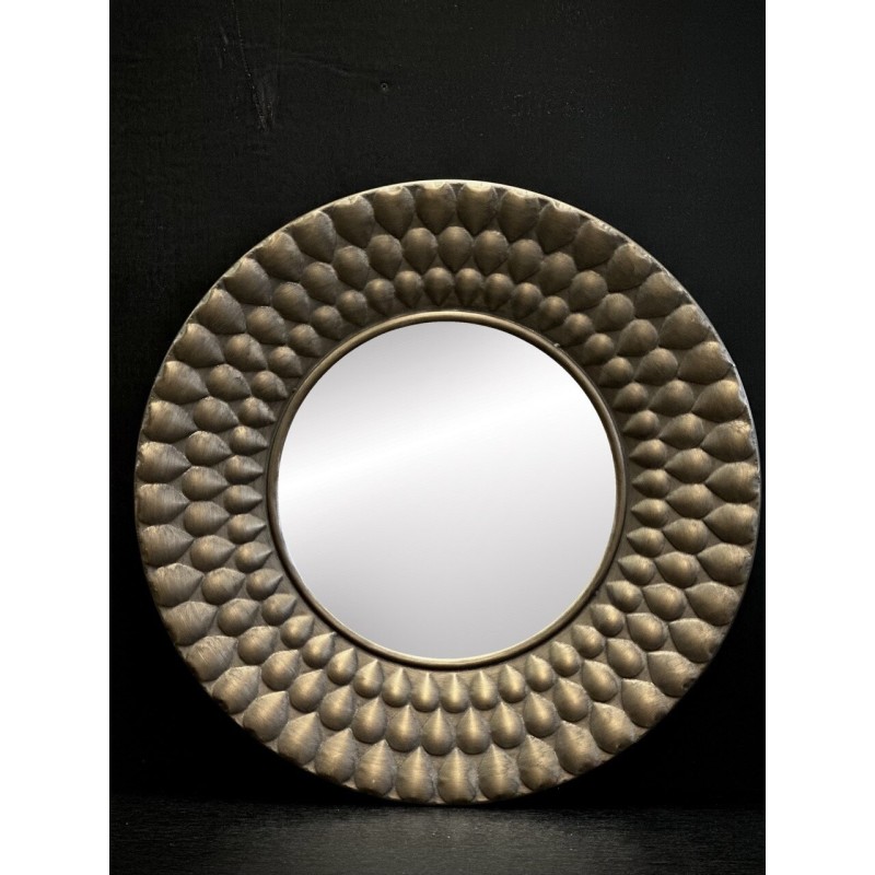 MATAHARI MIROIR MURAL ROND - LAITON ANTIQUE DORE - NOORI