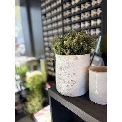 Set de 2 Pots Azahara -  argile - Blanc