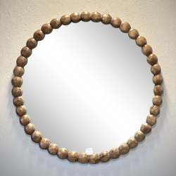 HIM006AB - KISH MIROIR ROND - D.75 cm - BOIS CLAIR - NOORI