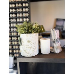 Set de 2 Pots Azahara -  argile - Blanc
