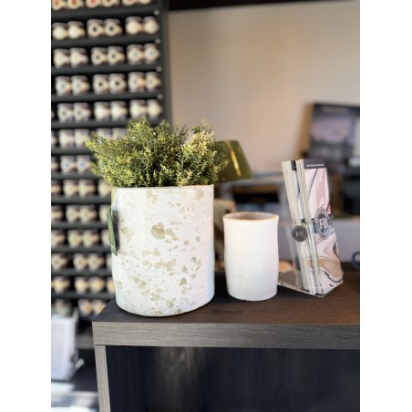 Set de 2 Pots Azahara -  argile - Blanc