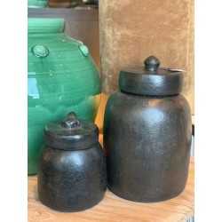 BOITE RONDE KODOK AVEC COUVERCLE DE GRENOUILLE - NOIR ANTIQUE - NOORI