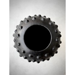 POT ROND AVEC POINTS ZIA - NOIR ANTIQUE - D.43xH.40 cm - NOORI