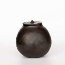 DAISY BOITE AVEC COUVERCLE - BLACK ANTIQUE - D.25xH.25cm - NOORI