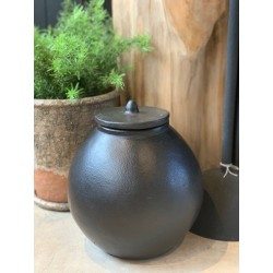 DAISY BOITE AVEC COUVERCLE - BLACK ANTIQUE - D.25xH.25cm - NOORI