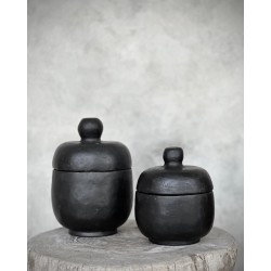 BOITE RONDE AVEC COUVERCLE - PEGO - LARGE - BLACK ANTIQUE - NOORI