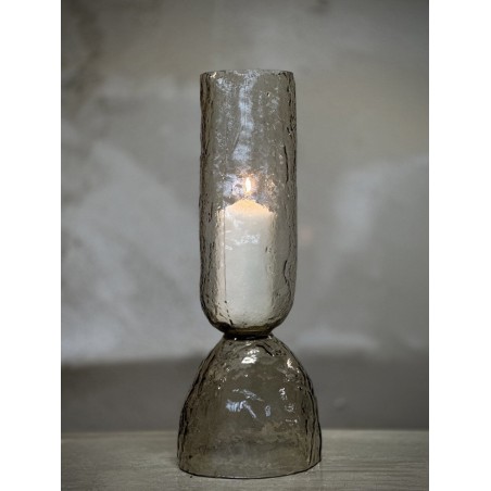 VASE BOUGEOIR EN VERRE FUME - MADU - NOORI