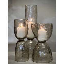 VASE BOUGEOIR EN VERRE FUME - MANI - NOORI