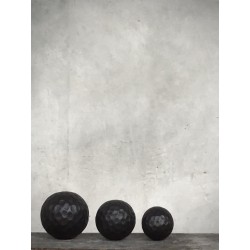 LOT DE 3 BOULES COUPES EN BOIS - MOON - NOIR ANTIQUE - NOORI