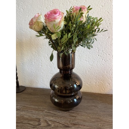 VASE EN VERRE - PORTO - D.18xH.31 cm - FUME - NOORI