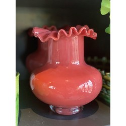 PETIT VASE EN VERRE DENTELE - TERRACOTTA - D.15x19,5cm - MADAM STOLTZ