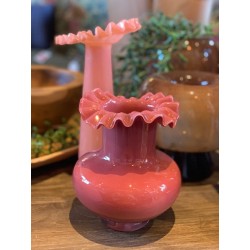 PETIT VASE EN VERRE DENTELE - TERRACOTTA - D.15x19,5cm - MADAM STOLTZ