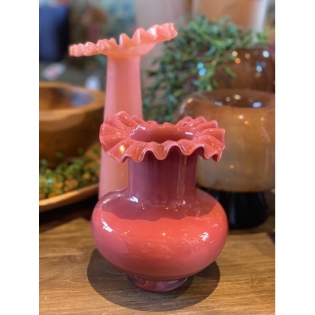 PETIT VASE EN VERRE DENTELE - TERRACOTTA - D.15x19,5cm - MADAM STOLTZ