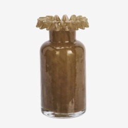 VASE EN VERRE DENTELE - MARRON - MADAM STOLTZ