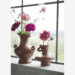 Vase grès artisanal - Marron - médium