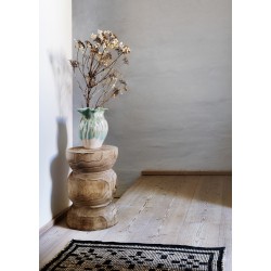 VASE EN GRES - VERT/BEIGE/BLC CASSE - D.19x23cm - MADAM STOLTZ