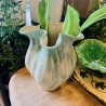 VASE EN GRES - VERT/BEIGE/BLC CASSE - D.19x23cm - MADAM STOLTZ