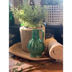 PETIT VASE AVEC POIGNEE LUZ - EMAILLE VERT CLAIR - NOORI