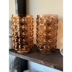 VASE BAL - VERRE ORANGÉ - D.14xH.23cm - OPJET