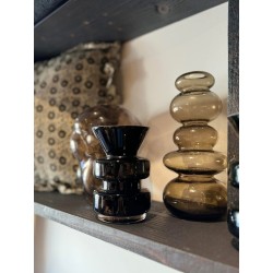 VASE ZEN TRANSPARENT MARRON - LARGE - L.11xH.23,5cm - OPJET