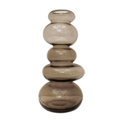 VASE ZEN TRANSPARENT MARRON - LARGE - L.11xH.23,5cm - OPJET