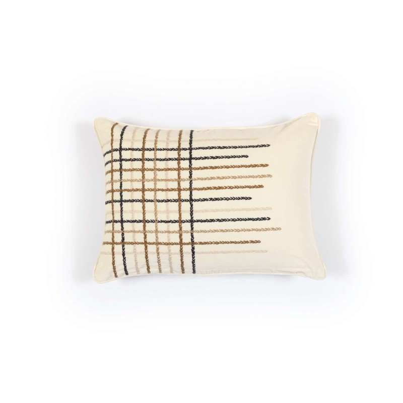 COUSSIN HENRY VELOURS BRODE - MERINGUE - 40x55 cm - ELITIS