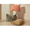 COUSSIN AIMEE - FLEURI NOIR & BEIGE - LIN & COTON BRODE - 40x50cm - ELITIS